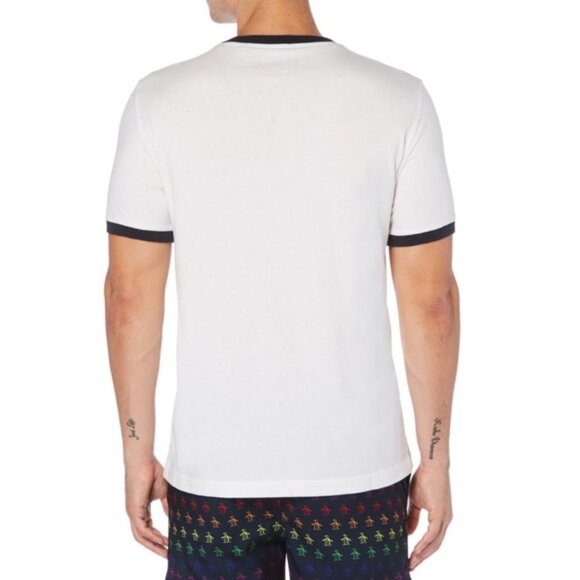 NEW Original Penguin Pride Rainbow Logo TShirt Bright White Tee Size Large‎ L - Picture 2 of 9